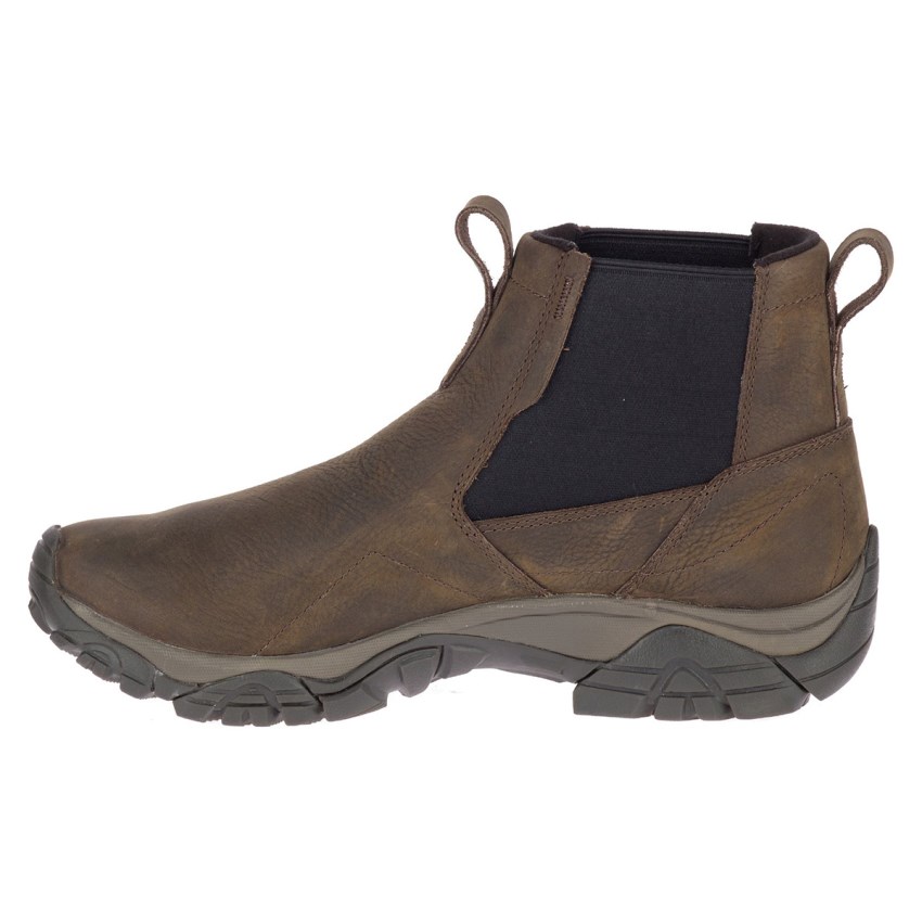 Bottes Merrell Moab Adventure Chelsea Polar Waterproof Marron Foncé Homme | Q.W.VNNJ